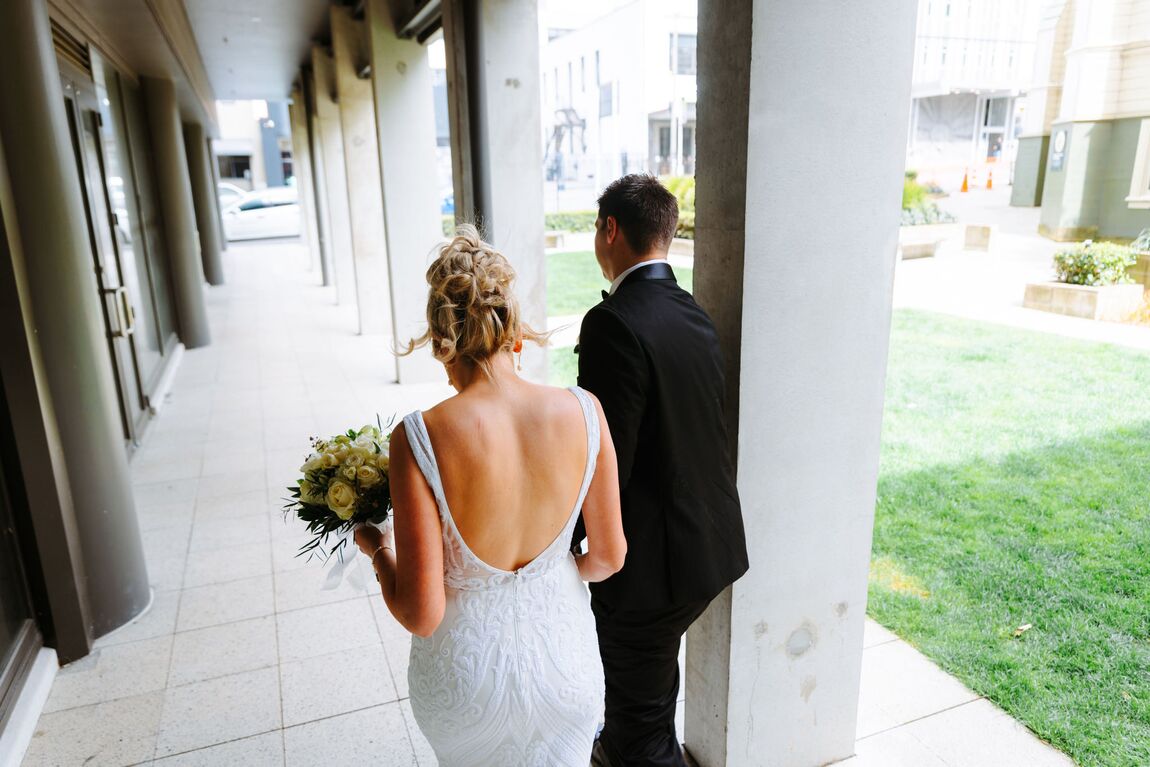Couple together at their New Zealand wedding
